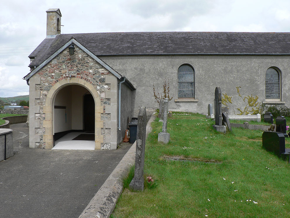 Image of Entrance porch of Lissan Parish Church. Photo: Keith Ison.