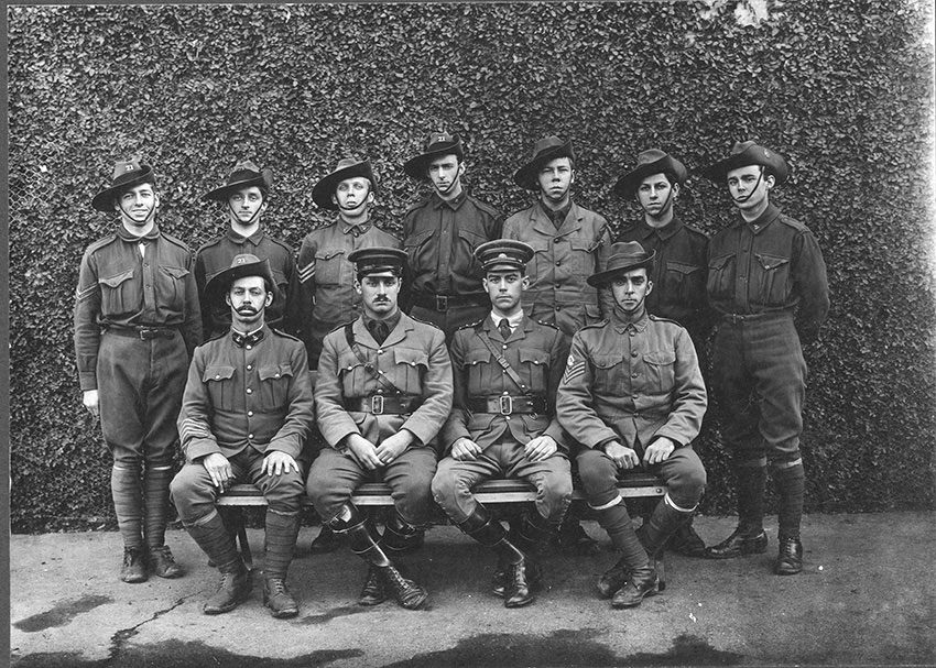 Militia officer training group in the 21st Infantry Militia officer training