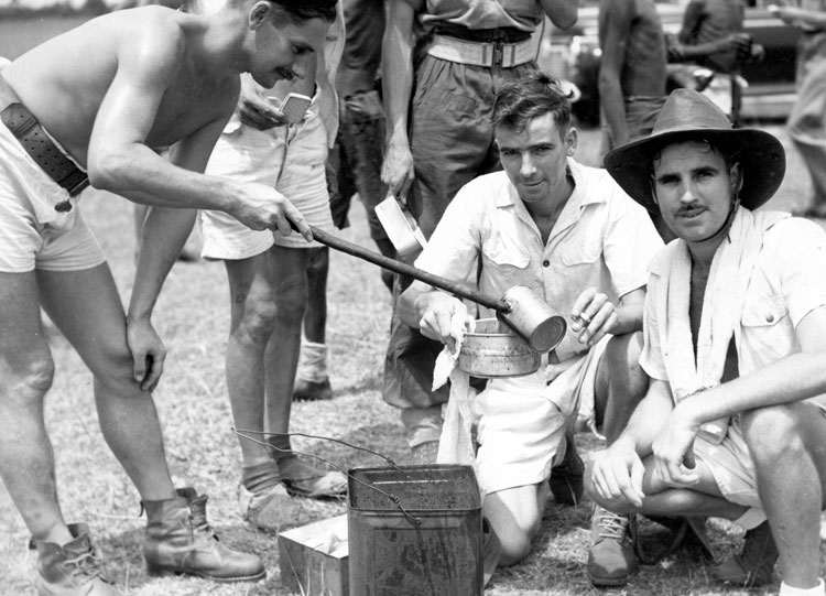Image of Albie & Ivan RUSH on release from Pakan Baroe POW camp in Sep 1945.