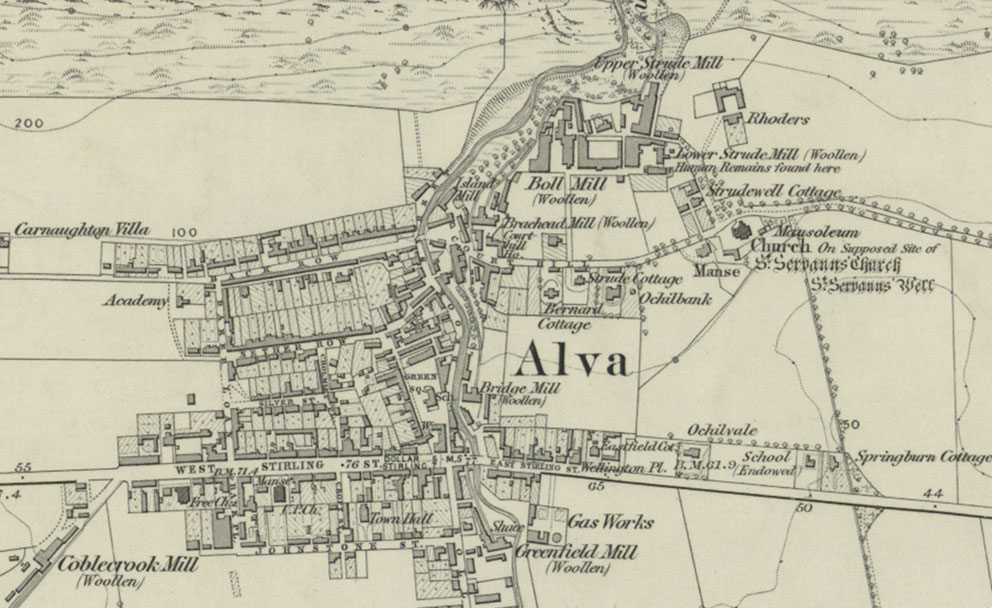 Image of map of Alva village.