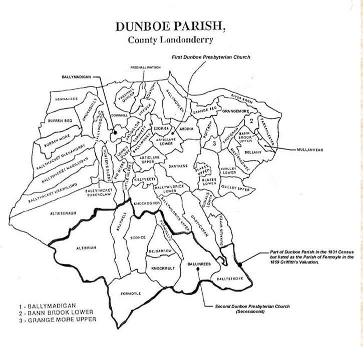 Image of Townlands of Dunboe Parish.