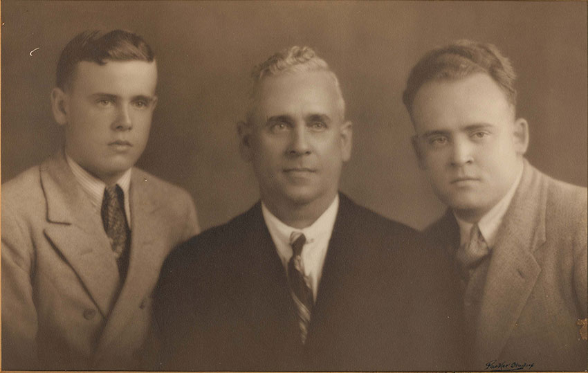 Image of William EWART, with sons.