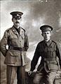 Image of William EWART (L), promoted from 2nd Lieutenant to Lieutenant in 1916 with brother Charles.