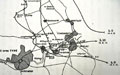 Image of close up of  Zeppelin bombing routes.