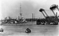 Image of 1911 view of HMS Hercules at Palmers Shipyards.