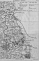 Image of map of Zeppelin raids on north-east England, 14 Apr 1915 & 15 Jun 1915.