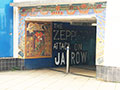 Image of closer view of #1 of 4 Zeppelin memorial graffiti panels painted at Jarrow.