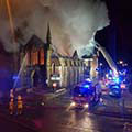 Image of fire in Park Methodist Church.