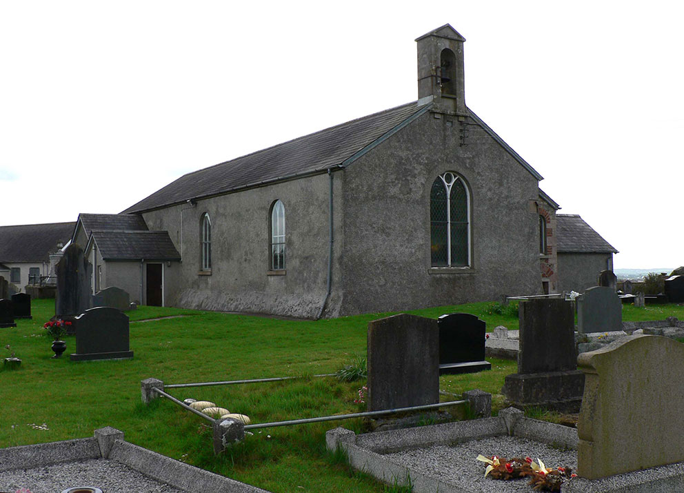 Image of Rear of Lissan Parish Church and graveyard. Photo: Keith Ison.