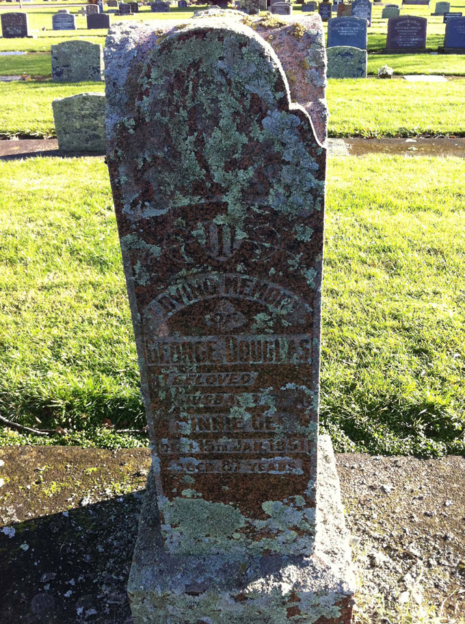 Inscription on George GEE ’s gravestone. Image of Inscription on George GEE ’s gravestone.