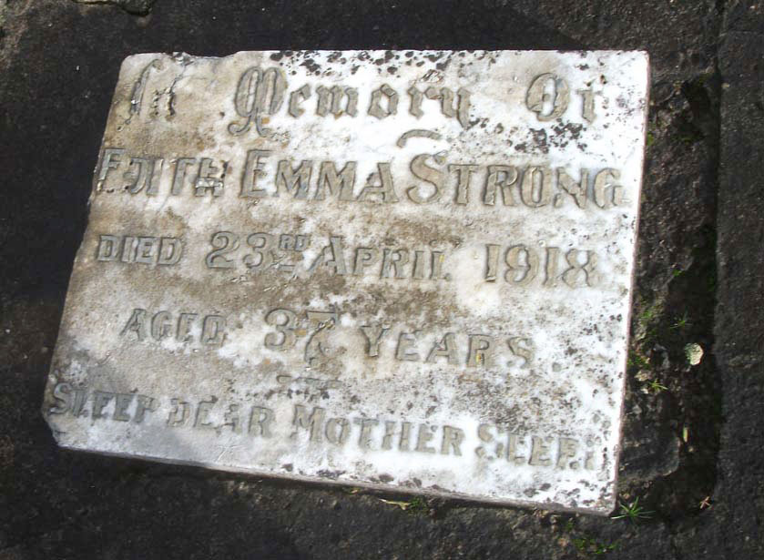 Grave of Edith Emma STRONG (née WEBB). Image of grave of Edith Emma STRONG (née WEBB.
