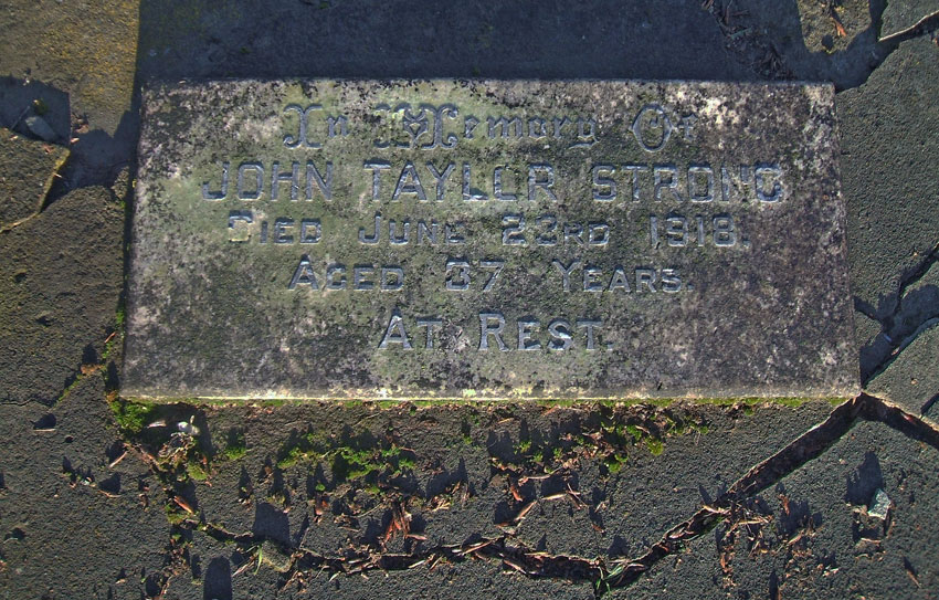 John Taylor STRONG‘s grave. Image of John Taylor STRONG‘s grave.