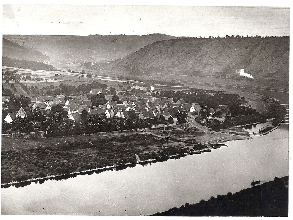 1896 photo of Eichel during large floods. Photo by Johann Peter WOLZ. Image of 1896 photo of Eichel during large floods. Photo by Johann Peter WOLZ.