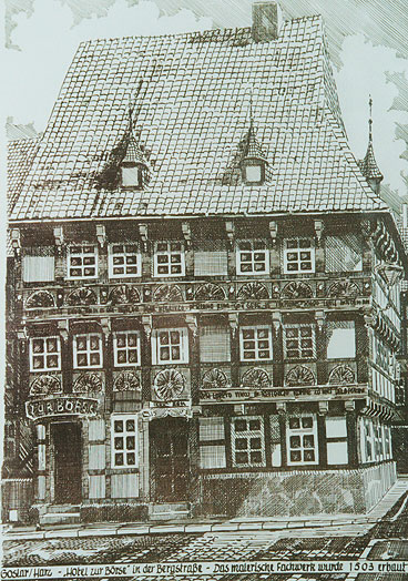 Image of Goslar: Pen & Ink drawing of the "Hotel zur Börse"