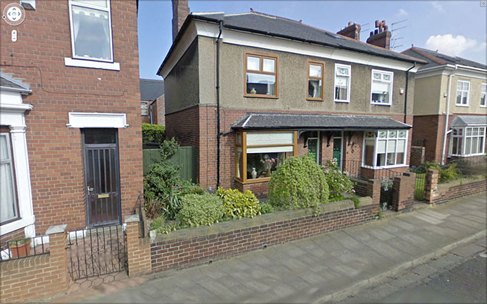 Image of Robert’s home at 12 Wansbeck road.
