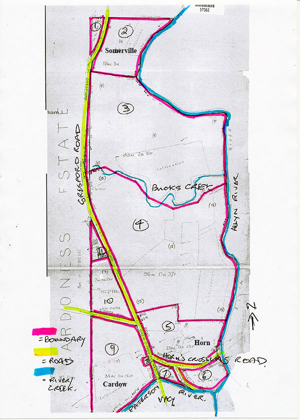 Image of Southern section of Deposited Plan of Tackbear Subdivision, DP37244.