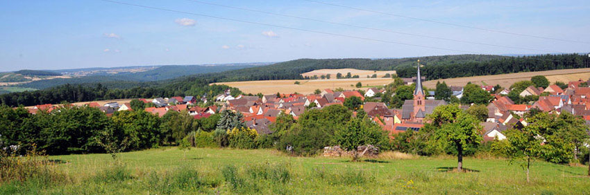 Image of view of panorama of Höhefeld, Wertheim, Baden, Germany. Photo: Gerhard Klinger.