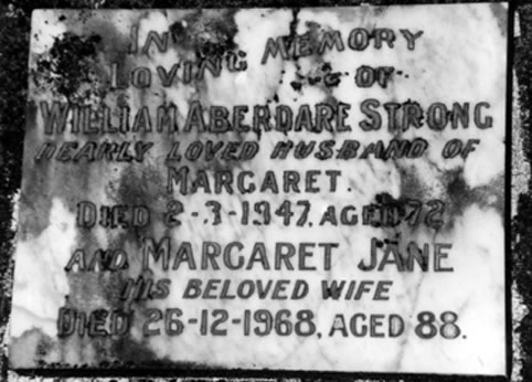 Gravestone of William and Margaret STRONG