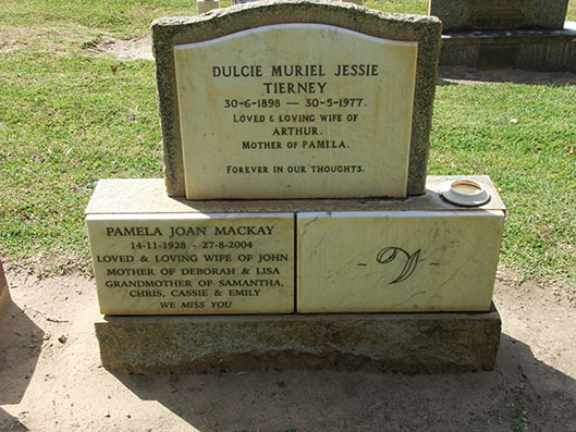 Grave  of Pam MACKAY and Dulcie TIERNEY