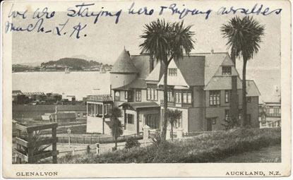 Image of Glenalvon Private Hotel Post Card 1908.