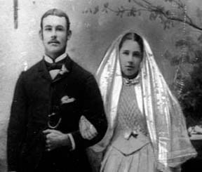 Marriage photo of Harry WEDEMEYER and Martha CORNWALL on 18 Jul 1888 Marriage photo of Harry and Martha on 18 Jul 1888