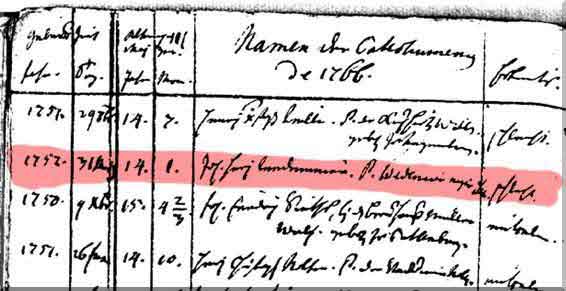 1766 Confirmation Register